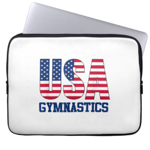USA med American Flagga Gymnastics Sports Laptop Fodral