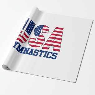 USA med American Flagga Gymnastics Sports Presentpapper
