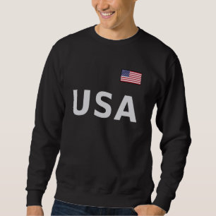 USA med AMERICAN FLAGGA på bröstet - USA FLAGGA 4 Lång Ärmad Tröja