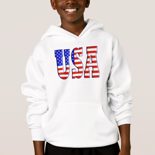 USA med AMERIKANSKA FLAGGAN T Shirt (Framsida)