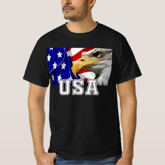 USA med en amerikansk Flagga och vaksam Eagle T-Sh T Shirt