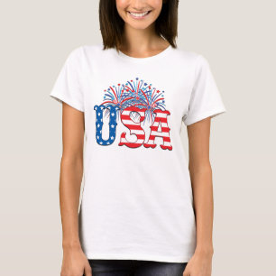 USA med fyrverkerier T Shirt
