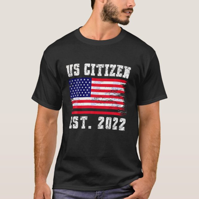 USA-medborgarskap EST 2022 Proud Immigration Ameri T Shirt (Framsida)