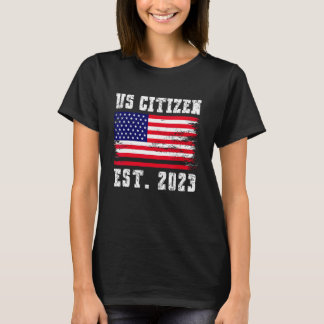 USA-medborgarskap EST. 2023 Proud Immigration Amer T Shirt
