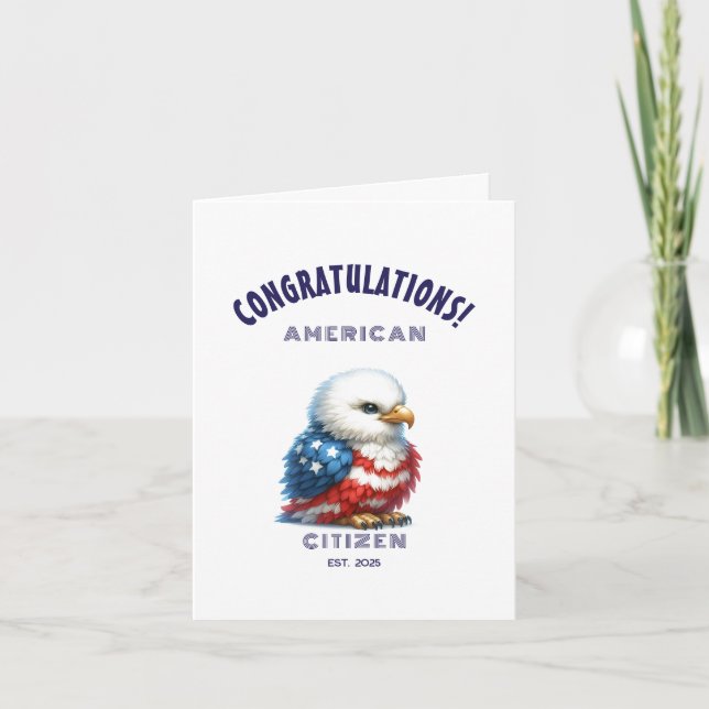 USA-medborgarskap Grattis Amerikanskt Kort (Framsida)
