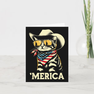 Usa merica Cat 4:e juli Manar Women Kids Funny Pa Kort