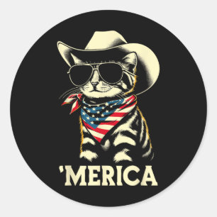 Usa merica Cat 4:e juli Manar Women Kids Funny Pa Runt Klistermärke