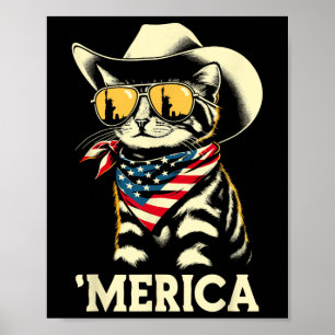 Usa merica Katt 4 juli Män Kvinnor Barn Rolig Pa Poster