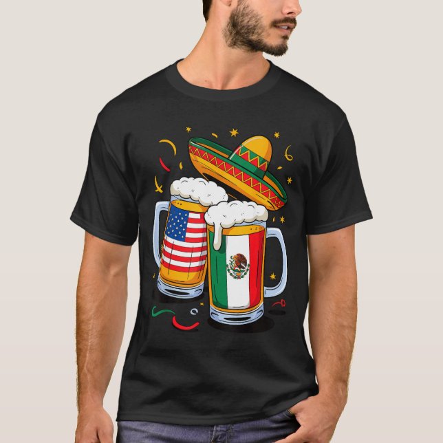Usa mexiko öl cinco de mayo  t shirt (Framsida)