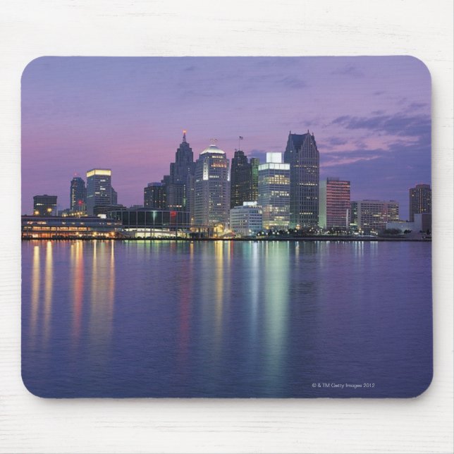 USA, Michigan, Detroit skyline, natt Musmatta (Framsidan)