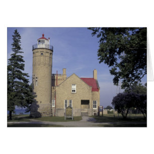 USA, Michigan Gamla Mackinac Point Fyren Hälsningskort