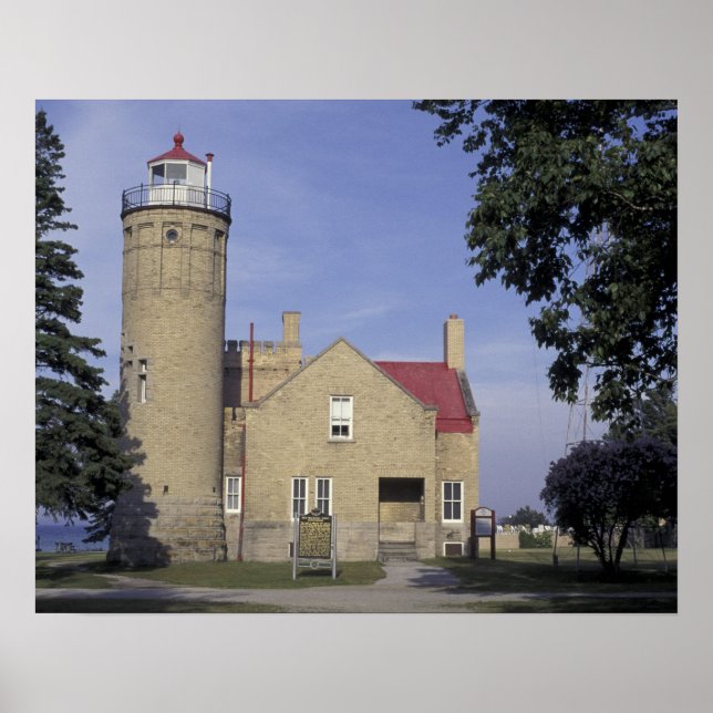 USA, Michigan Gamla Mackinac Point Fyren Poster (Framsidan)