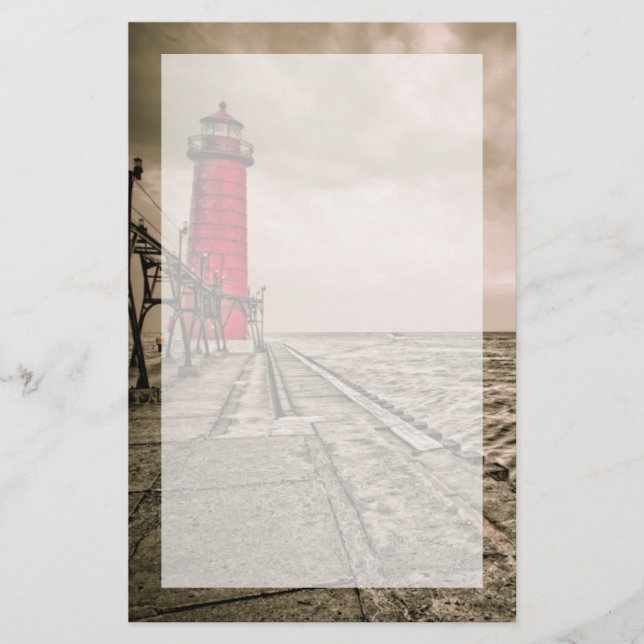 USA, Michigan, Grand Haven fyr Brevpapper (Framsida)