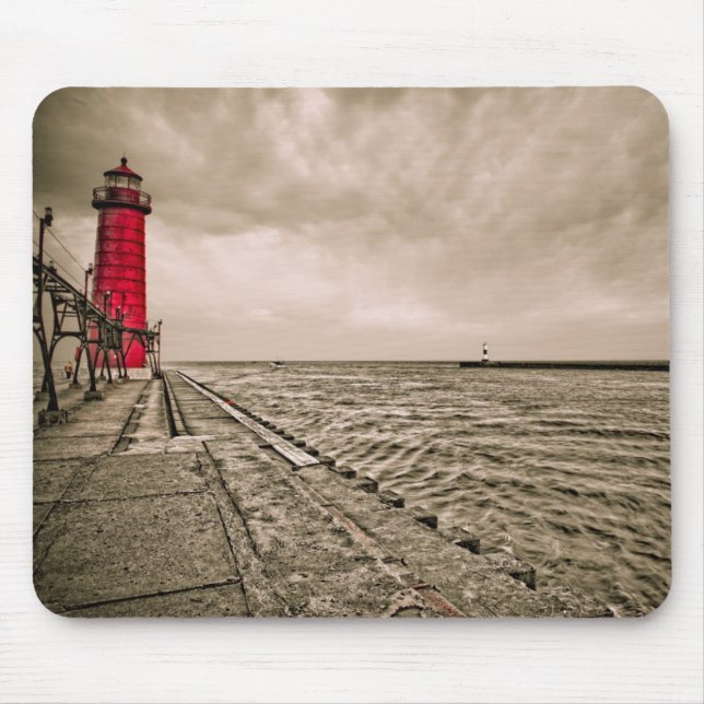 USA, Michigan, Grand Haven fyr Musmatta (Framsidan)