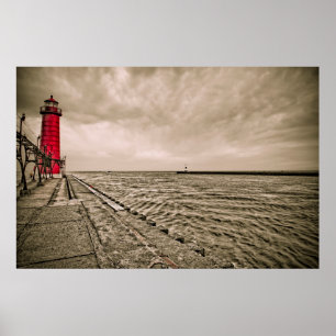 USA, Michigan, Grand Haven fyr Poster