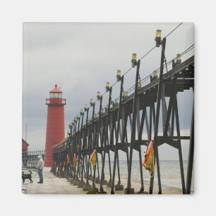 USA, Michigan, Lake Michigankusten, Grand Haven: Magnet