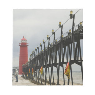USA, Michigan, Lake Michigans strand, Grand Haven: Anteckningsblock
