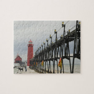 USA, Michigan, Lake Michigans strand, Grand Haven: Pussel