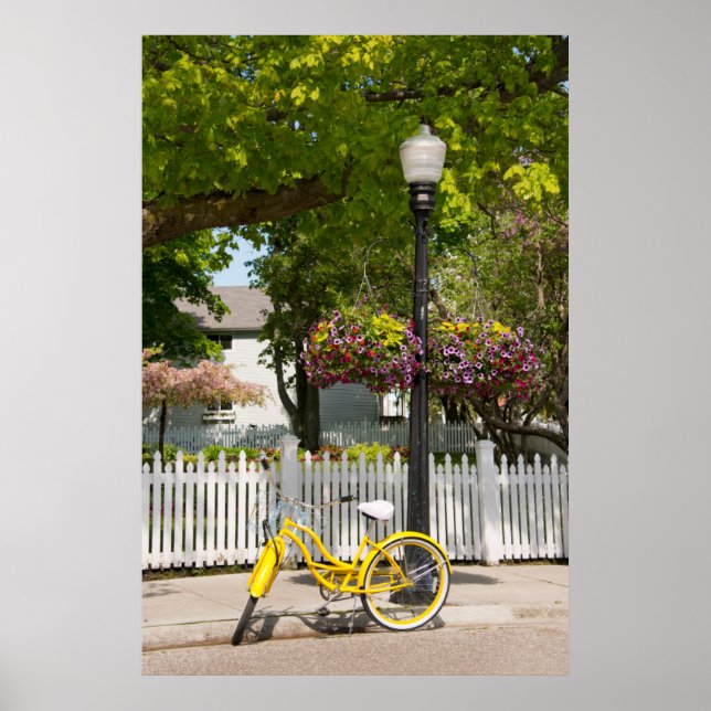 USA, Michigan, Mackinac Island. Gult Bike Poster (Framsidan)