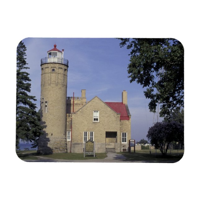 USA, Michigan Old Mackinac Point fyr Magnet (Horisontell)