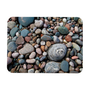 USA, Michigan. Polerade småsten på stranden Magnet