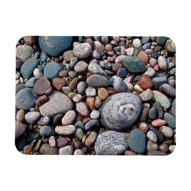 USA, Michigan. Polerade småsten på stranden Magnet (Horisontell)