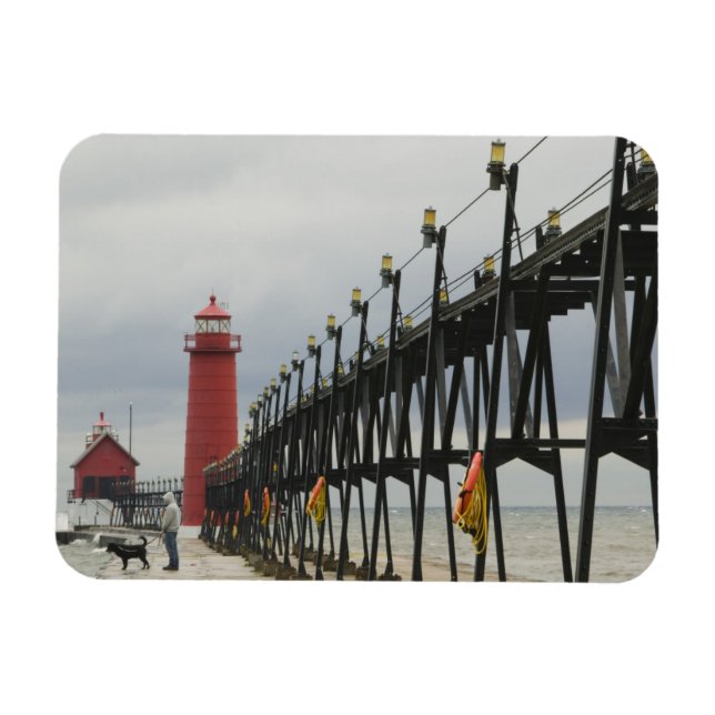 USA, Michigan, Sjö Michigan Shore, Grand Haven: Magnet (Horisontell)