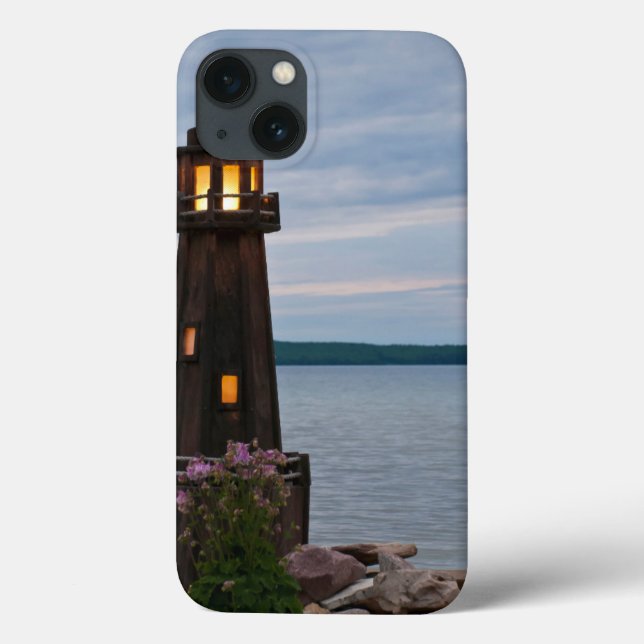USA, Michigan. Trädgårdsdekoration fyr (Baksida)