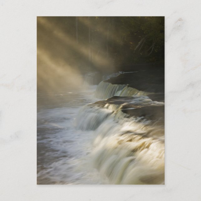 USA, Michigan, Upper Peninsula. Sunbeams på Vykort (Framsida)