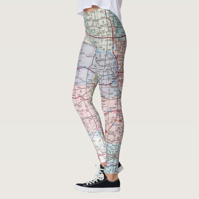 USA Midwest Karta Leggings (Vänster)