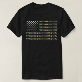 USA Militär Camo Flagga  T Shirt