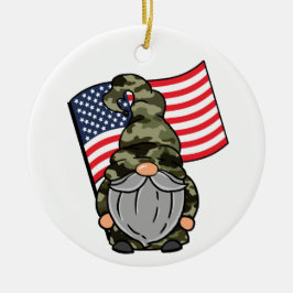 USA Militärgnom Julgransprydnad Keramik