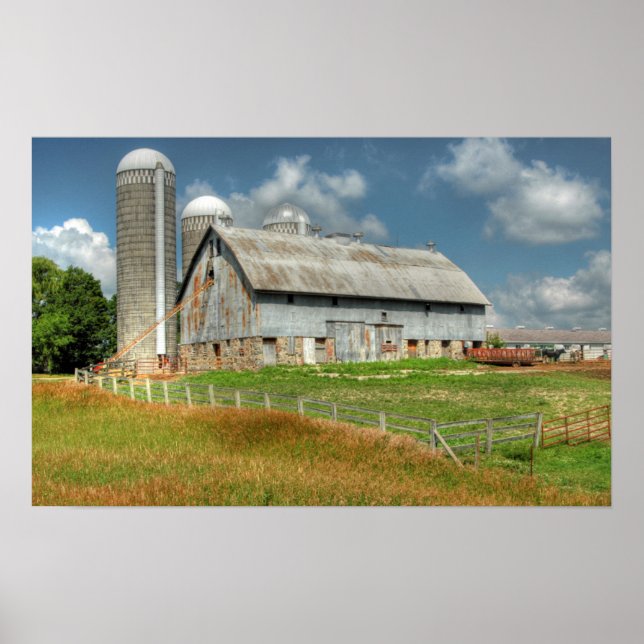 USA, Minnesota Lada Och Silo Poster (Framsidan)