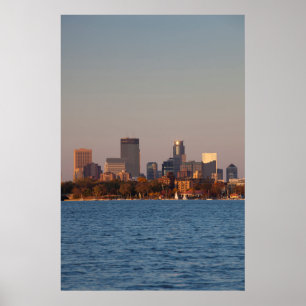 USA, Minnesota, Minneapolis, Stadssilhuett Poster
