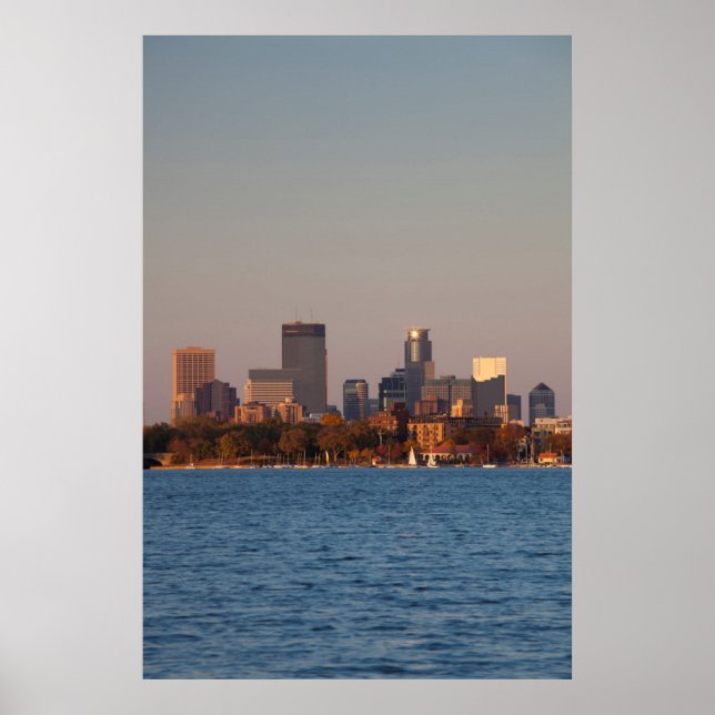 USA, Minnesota, Minneapolis, Stadssilhuett Poster (Framsidan)