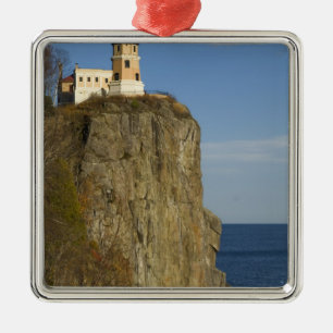 USA, Minnesota. Split Rock Lighthouse på sjö Julgransprydnad Metall