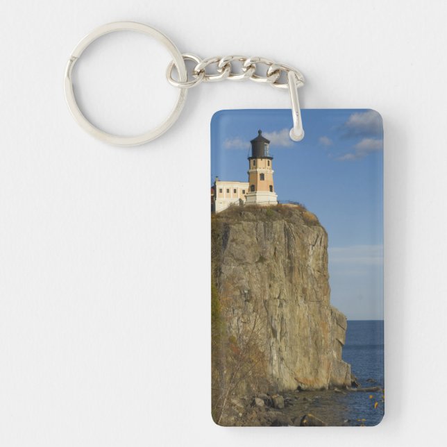 USA, Minnesota. Split Rock Lighthouse vid sjö (Framsidan)
