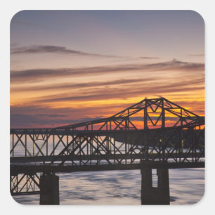 USA, Mississippi, Vicksburg. I-20 Highway och Fyrkantigt Klistermärke
