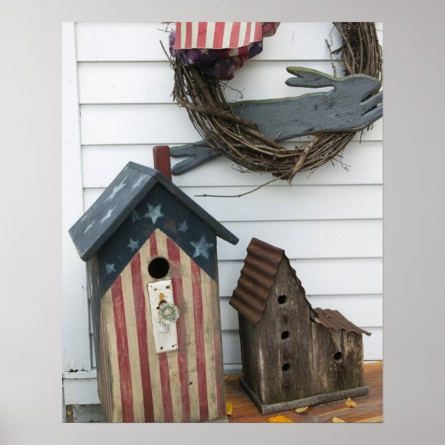 USA, Missouri, Herman: Patriotic Birdhouse Poster (Framsidan)