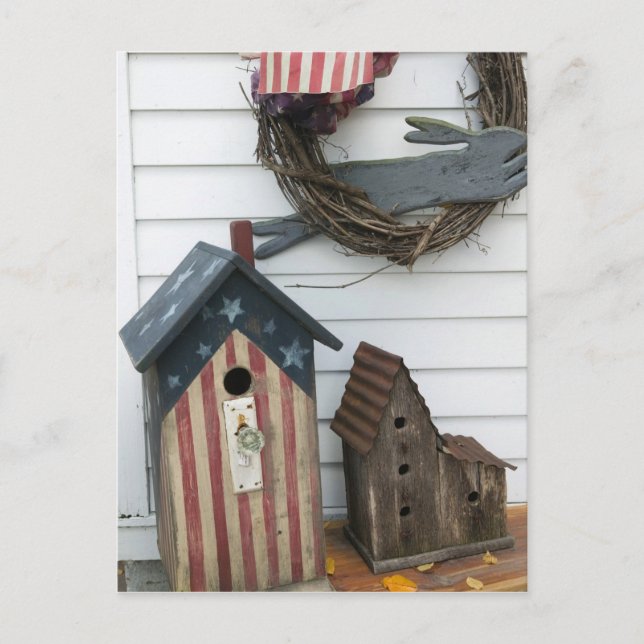 USA, Missouri, Herman: Patriotic Birdhouse Vykort (Framsida)