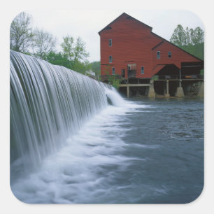 USA, Missouri, Ozark County, Rockbridge Mill Fyrkantigt Klistermärke