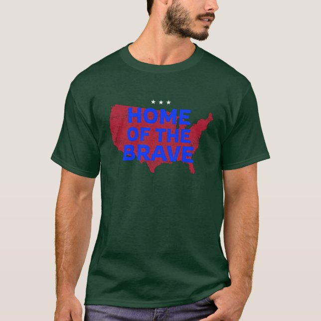 USA Modiga hem. Patriotic T-Shirt (Framsida)