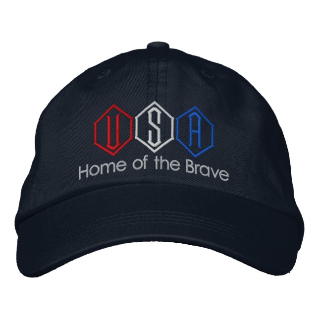 USA Modiga hemmet Broderad Keps (Framsida)