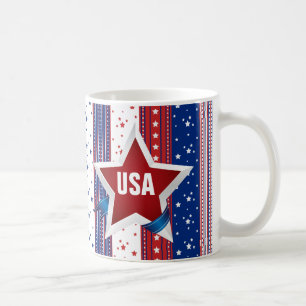 USA Monogram Americana Patriotic Kaffemugg