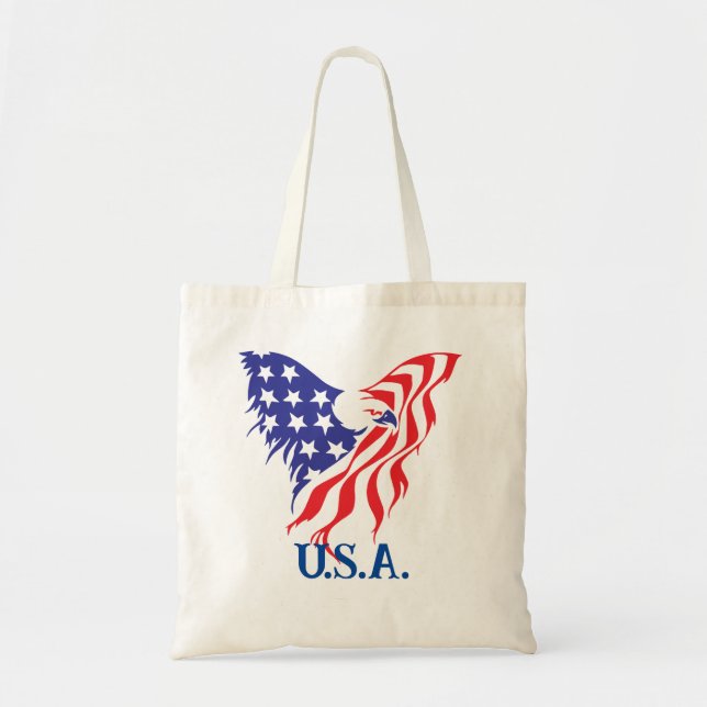"USA" Monogram Patriotisk handväskan Tygkasse (Framsidan)