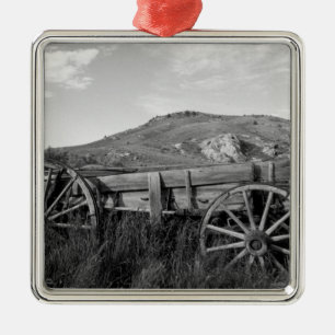 USA, Montana, Bannack State Park Gammal vagn tillv Julgransprydnad Metall