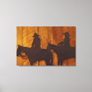 USA, Montana, Boulder River Cowboys till häst Canvastryck