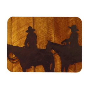 USA, Montana, Boulder River Cowboys till häst Magnet