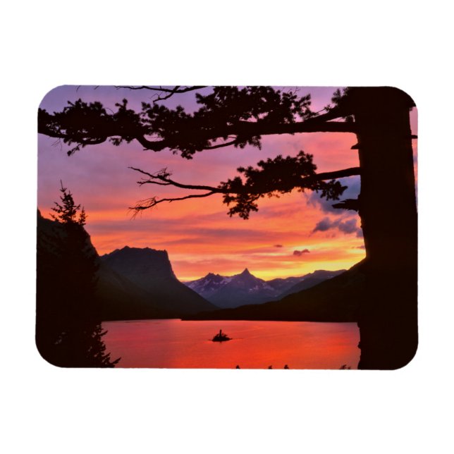 USA, Montana, Glacier National Park. Liggande Magnet (Horisontell)