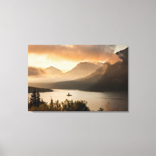USA, Montana, Glacier National Park. Soluppgång Canvastryck